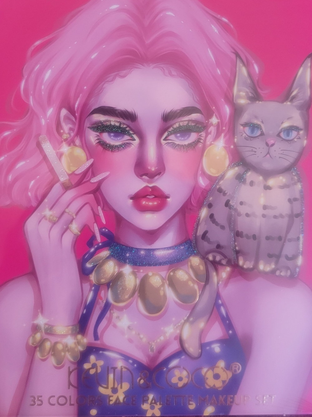 Pink Glam Cat Makeup Palette - Pink